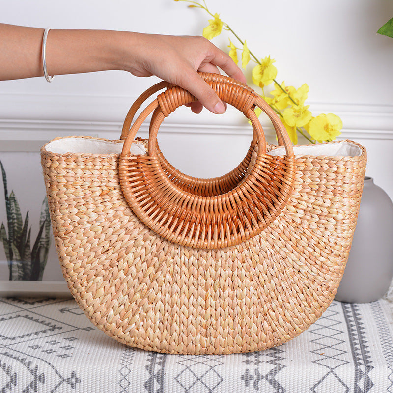 Moon Woven Beach Bag